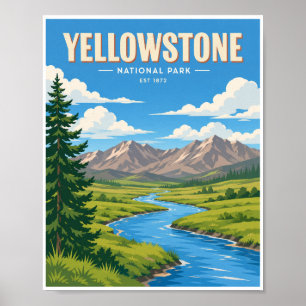 Reizen in Yellowstone National Park in het verlede Poster