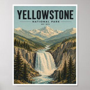 Reizen in Yellowstone National Park in vroegere ti Poster