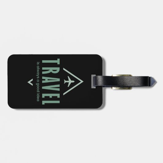 Reizen is altijd een goed idee, avontuurzoeker bagagelabel (Achterkant horizontaal)