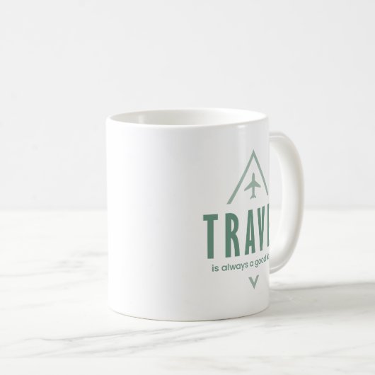 Reizen is altijd een goed idee, avontuurzoeker koffiemok (Voorkant rechts)