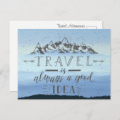 Reizen is altijd een goed idee briefkaart (Voorkant / Achterkant)