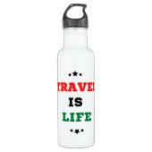 Reizen is een Life Water Bottle Waterfles (Voorkant)