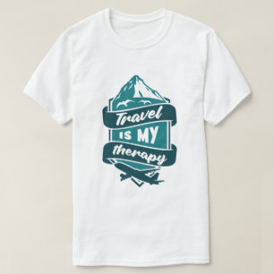 Reizen Is Mijn Therapie Wanderlust Grafisch T-Shir T-shirt