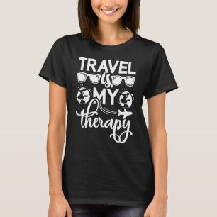 Reizen is mijn therapiecamping avontuur die V reiz T-shirt