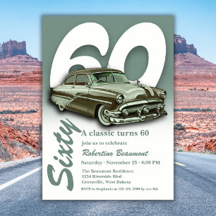 Reizen Klassieke Groene Auto Wordt 60 Jaar Kaart