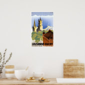  reizen Lausanne-Ouchy Zwitserland Poster (Keuken)