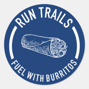 Reizen lopen, brandstof met Burritos Ronde Sticker