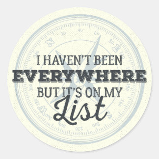 Reizen meer kompas stempel motivatie offerte ronde sticker