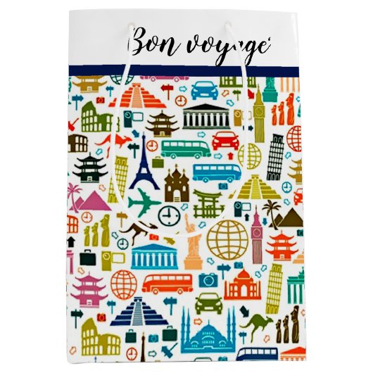 Reizen met een middelgrote cadeautas ter wereld (Voorkant)