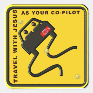 Reizen met Jezus als je medebestuurder Vierkante Sticker