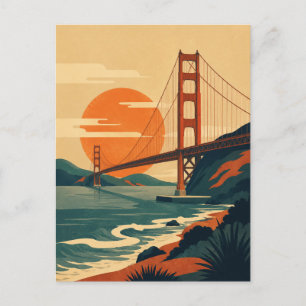 Reizen met San Francisco Golden Gate Bridge in vin Briefkaart