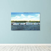 Reizen met snelboot op het meer canvas afdruk (Insitu (Houten vloer))