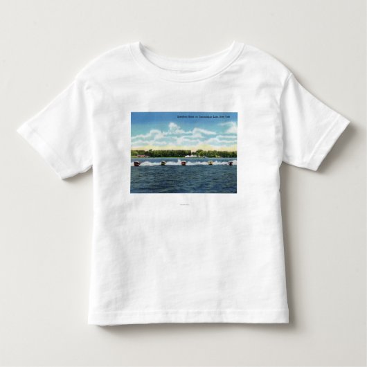 Reizen met snelboot op het meer kinder shirts (Voorkant)