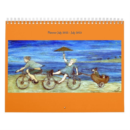 Reizen met tandem-fietsenbord kalender (Hoes)