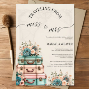 Reizen Miss naar Mrs Floral Vrijgezellenfeest Kaart