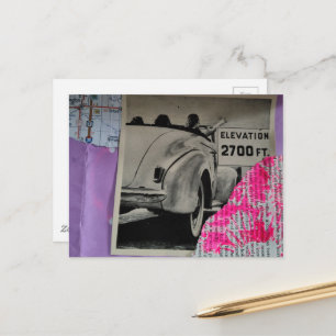 Reizen Mixed Media Collage Briefkaart