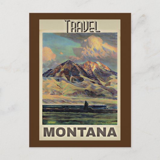 Reizen Montana, vintage poster, Briefkaart (Voorkant)