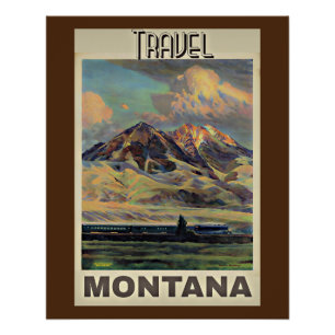 Reizen Montana, vintage poster, Perfect Poster