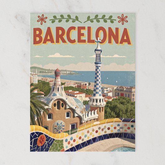  reizen naar Barcelona Gaudí Briefkaart