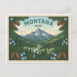 Reizen naar Big Sky Montana Bergresort in oude sti Briefkaart