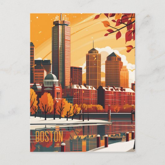 Reizen naar Boston Briefkaart (Voorkant)