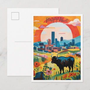 Reizen naar Buffalo New York Stadsesthetiek Briefkaart