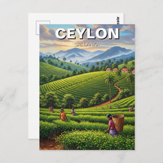 Reizen naar Ceylon Sri Lanka Briefkaart (Voorkant / Achterkant)