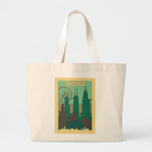 Reizen naar Chicago Grote Tote Bag