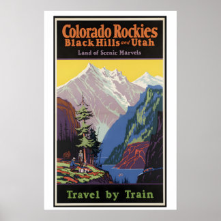 Reizen naar Colorado Rockies Nationale Parken Vint Poster