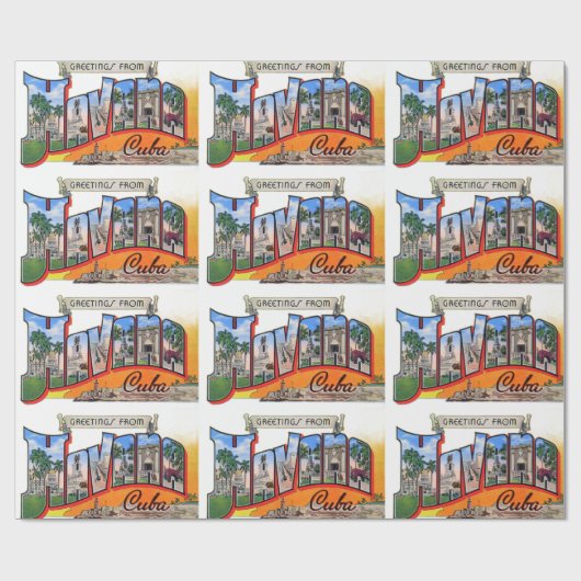 Reizen naar Cuba in oude stijl - Groeten uit Havan Cadeaupapier (Vlak)