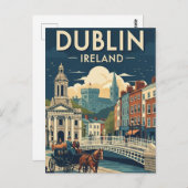reizen naar Dublin Briefkaart (Voorkant / Achterkant)