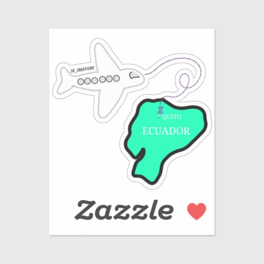 Reizen naar Ecuador Sticker (Vel)