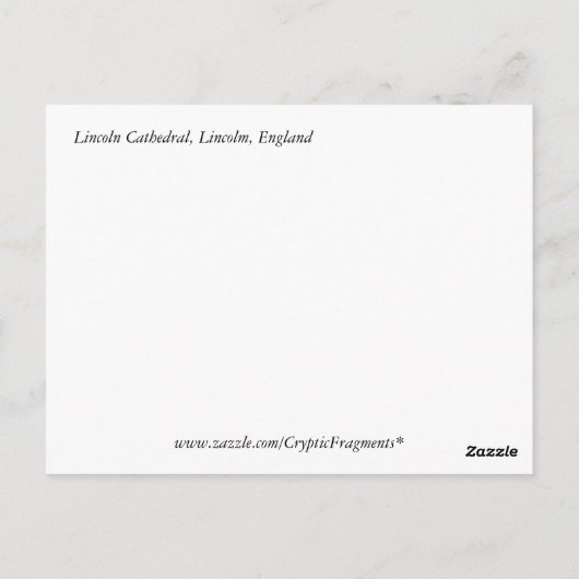 Reizen naar Engeland Lincoln Kathedraal Briefkaart (Achterkant)