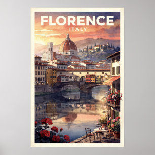 Reizen naar Florence Italië in oude stijl Poster