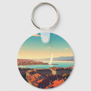 Reizen naar Genève Zwitserland Sleutelhanger