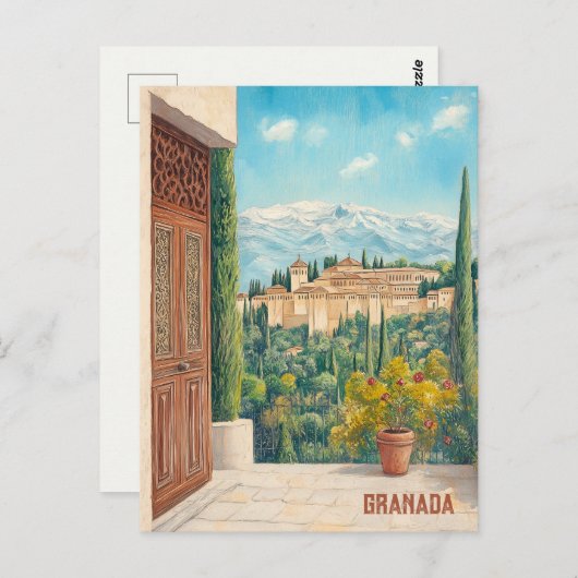 Reizen naar Granada Spanje Briefkaart (Voorkant / Achterkant)