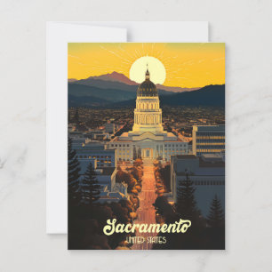 Reizen naar het California State Capitol Sacrament Briefkaart