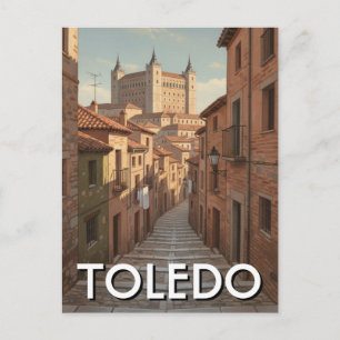 Reizen naar het historische Toledo Spanje Alcazar Briefkaart