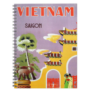 Reizen naar het oude Saigon Vietnam Notitieboek