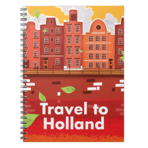 Reizen naar Holland vintage poster. Notitieboek