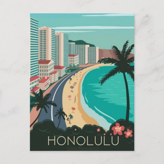 Reizen naar Honolulu Briefkaart (Voorkant)