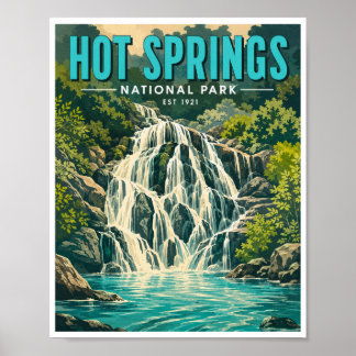 Reizen naar Hot Springs National Park in verouderd Poster