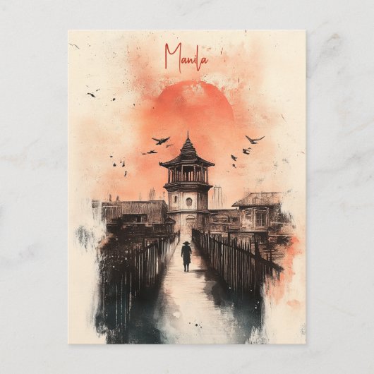 Reizen naar Manilla Filipijnen Briefkaart (Voorkant)