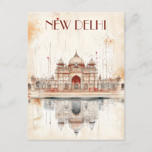Reizen naar New Delhi India Briefkaart