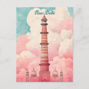 Reizen naar New Delhi India Briefkaart