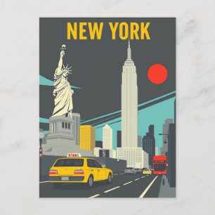 Reizen naar New York City Icoon Landmarks van NYC Briefkaart