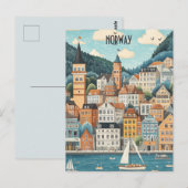 Reizen naar Noorwegen Briefkaart (Voorkant / Achterkant)