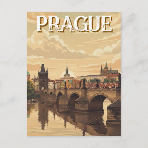 Reizen naar Praagse Burcht en Karelsbrug Briefkaart