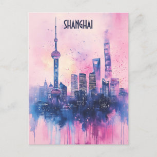 Reizen naar Shanghai China Briefkaart