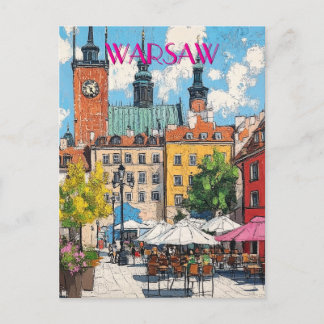 Reizen naar Warschau Polen Briefkaart